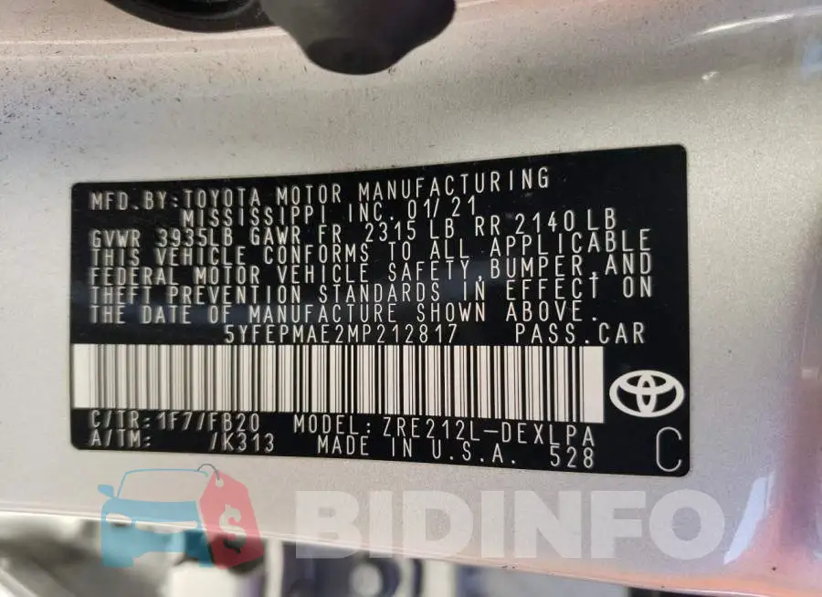 5YFEPMAE2MP212817 Photo# 13
