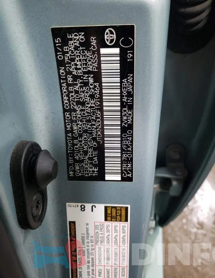 JTDKN3DU6F1919464 Photo# 12