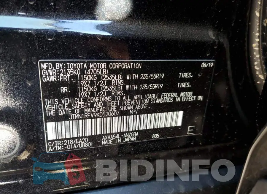 JTMN1RFV9KD520607 Photo# 13