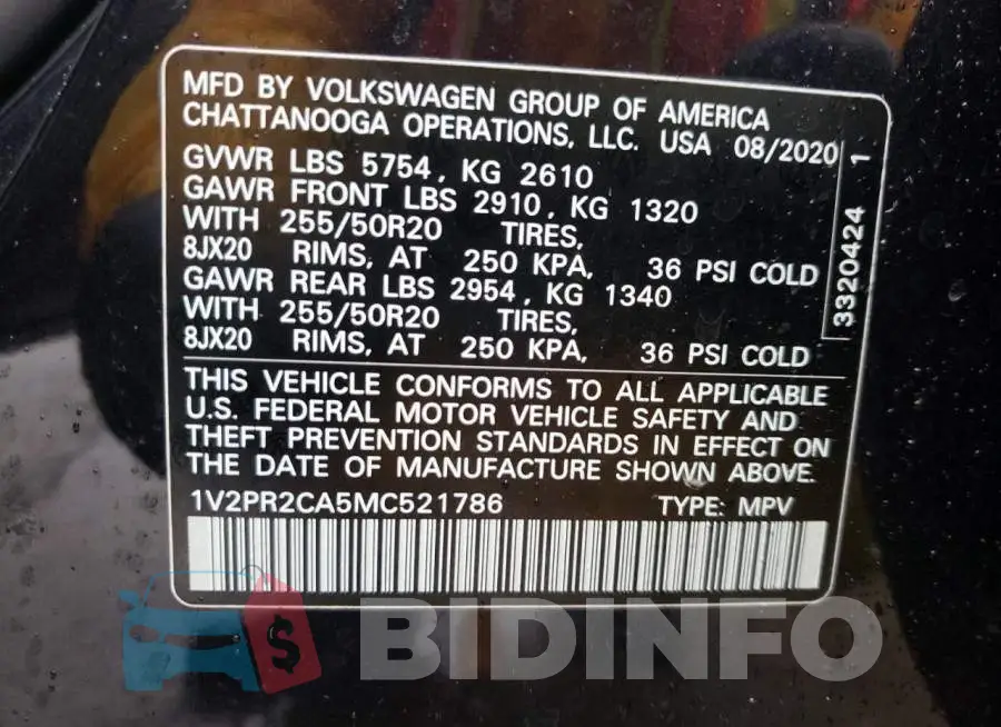 1V2PR2CA5MC521786 Photo# 13