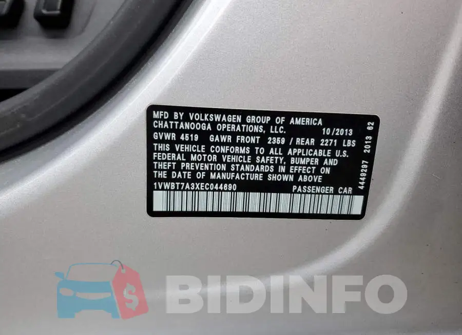 1VWBT7A3XEC044690 Photo# 12