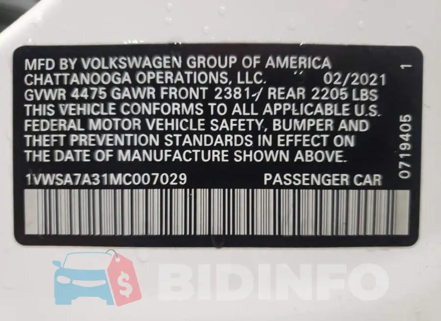 1VWSA7A31MC007029 Photo# 12
