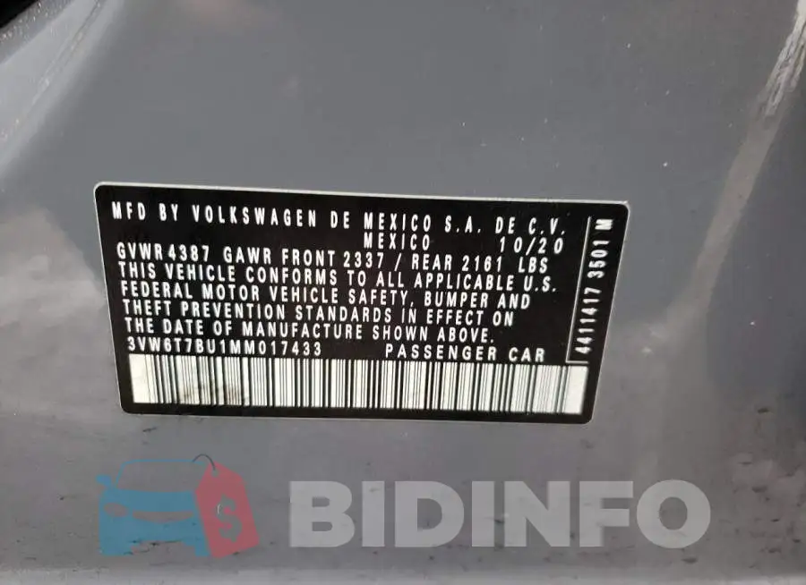 3VW6T7BU1MM017433 Photo# 12