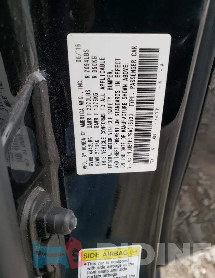 19UUB1F37GA015233 Photo# 12