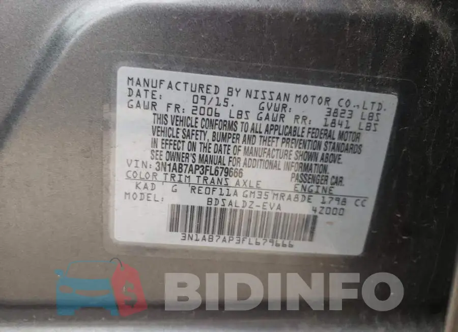 3N1AB7AP3FL679666 Photo# 12