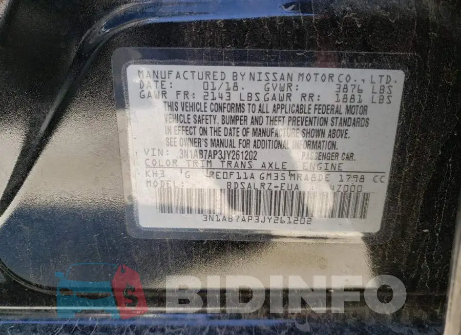 3N1AB7AP3JY261202 Photo# 12