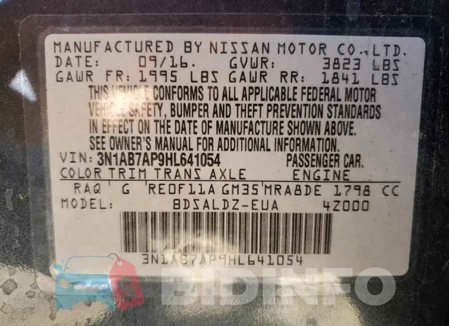3N1AB7AP9HL641054 Photo# 10