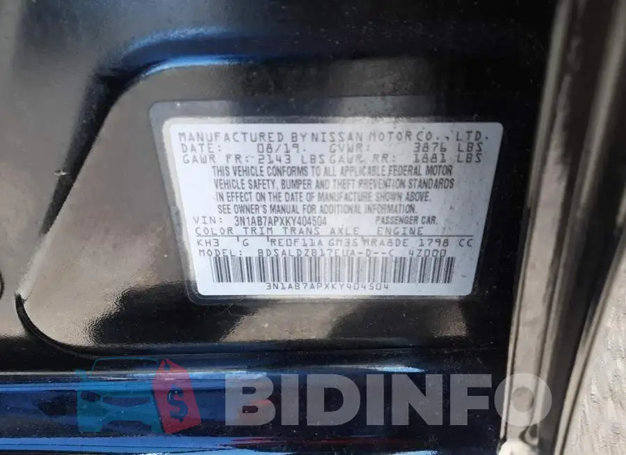 3N1AB7APXKY404504 Photo# 10