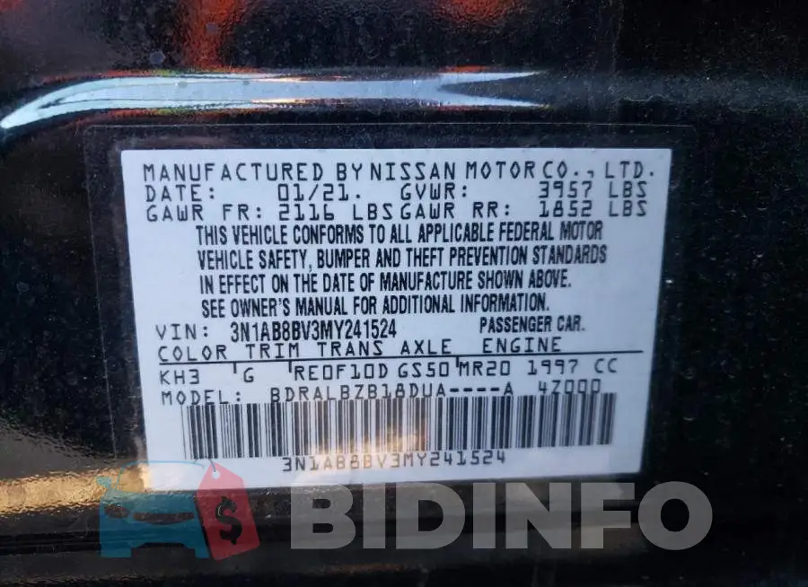 3N1AB8BV3MY241524 Photo# 10