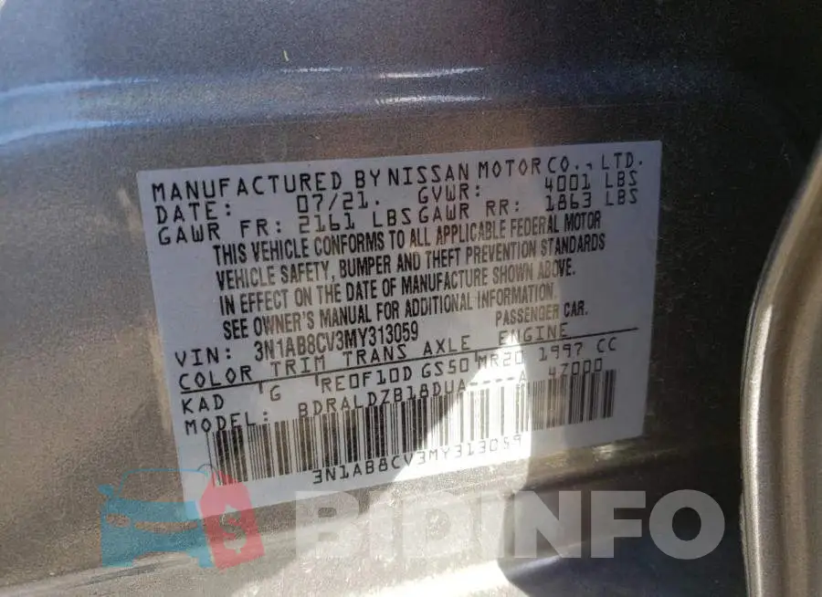 3N1AB8CV3MY313059 Photo# 10