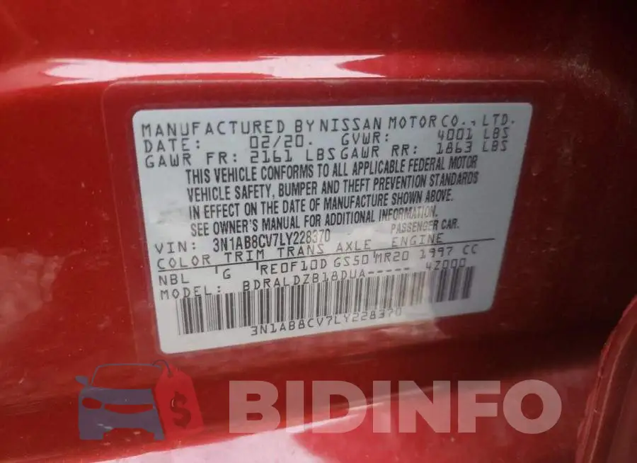 3N1AB8CV7LY228370 Photo# 12