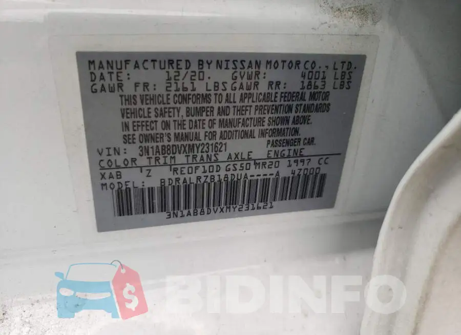 3N1AB8DVXMY231621 Photo# 13