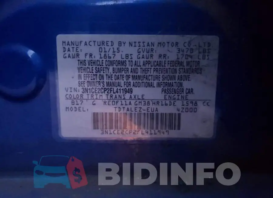 3N1CE2CP2FL411949 Photo# 12