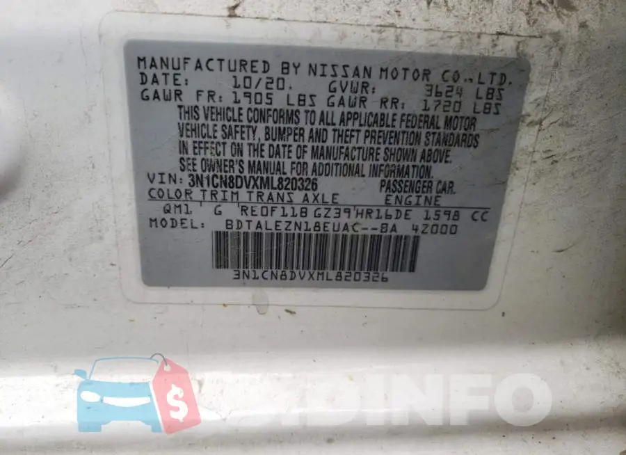 3N1CN8DVXML820326 Photo# 12