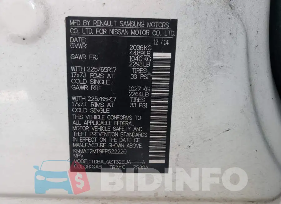 KNMAT2MT9FP522220 Photo# 12