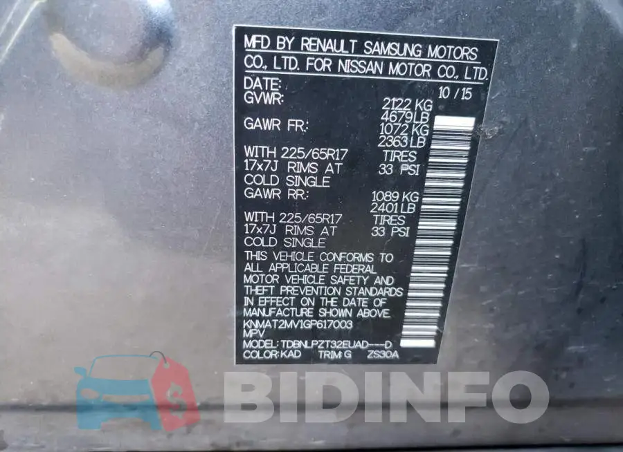 KNMAT2MV1GP617003 Photo# 14
