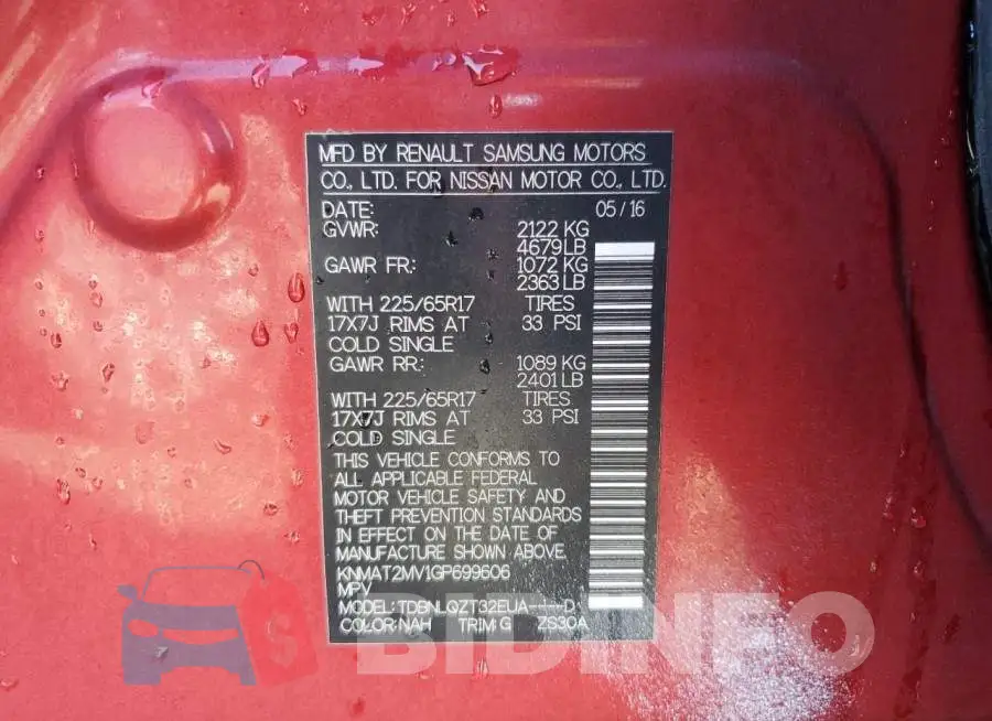 KNMAT2MV1GP699606 Photo# 13