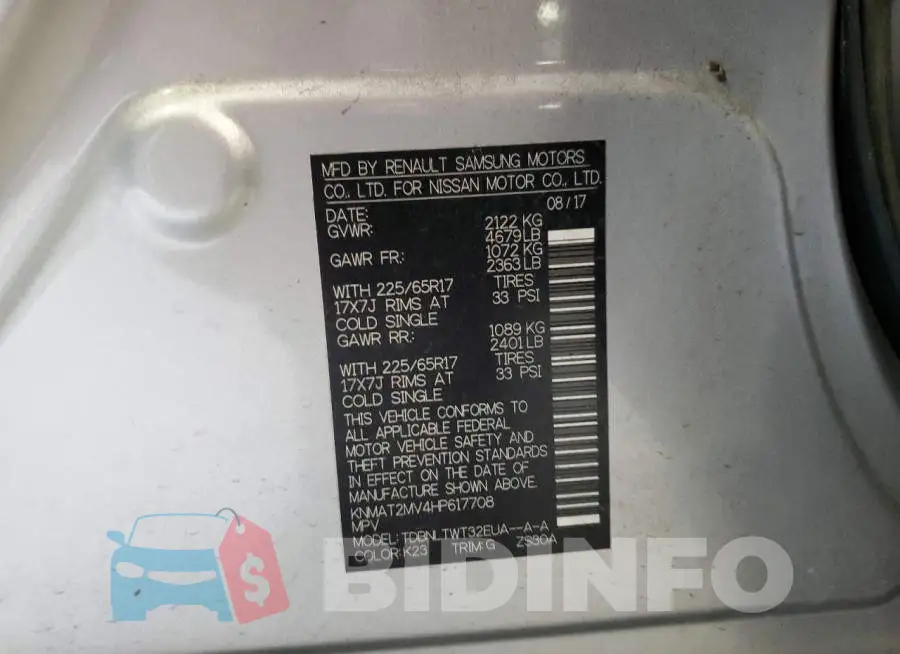 KNMAT2MV4HP617708 Photo# 14