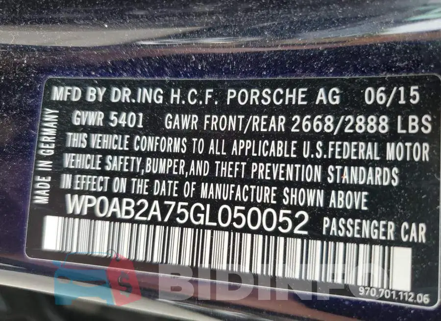 WP0AB2A75GL050052 Photo# 10
