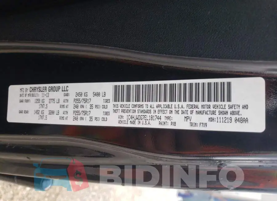 1C4HJWDG7EL181744 Photo# 14