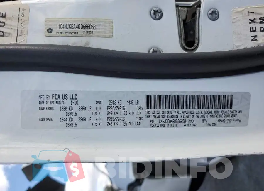 1C4NJCEA4GD666058 Photo# 10