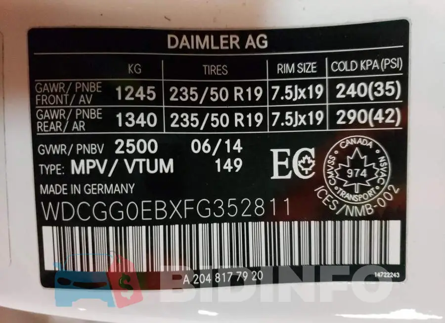 WDCGG0EBXFG352811 Photo# 13