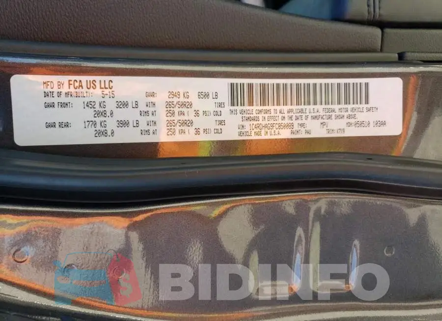 1C4RDHAG9FC850089 Photo# 14