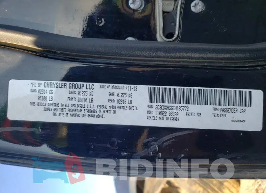 2C3CDXHG6EH185772 Photo# 10