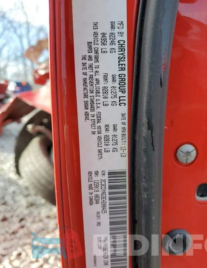 2C3CDYAG3EH208425 Photo# 12