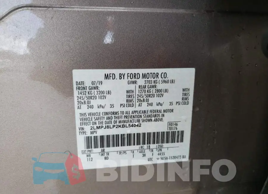 2LMPJ8LP2KBL54042 Photo# 13