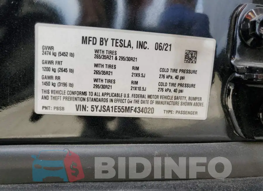 5YJSA1E55MF434020 Photo# 13