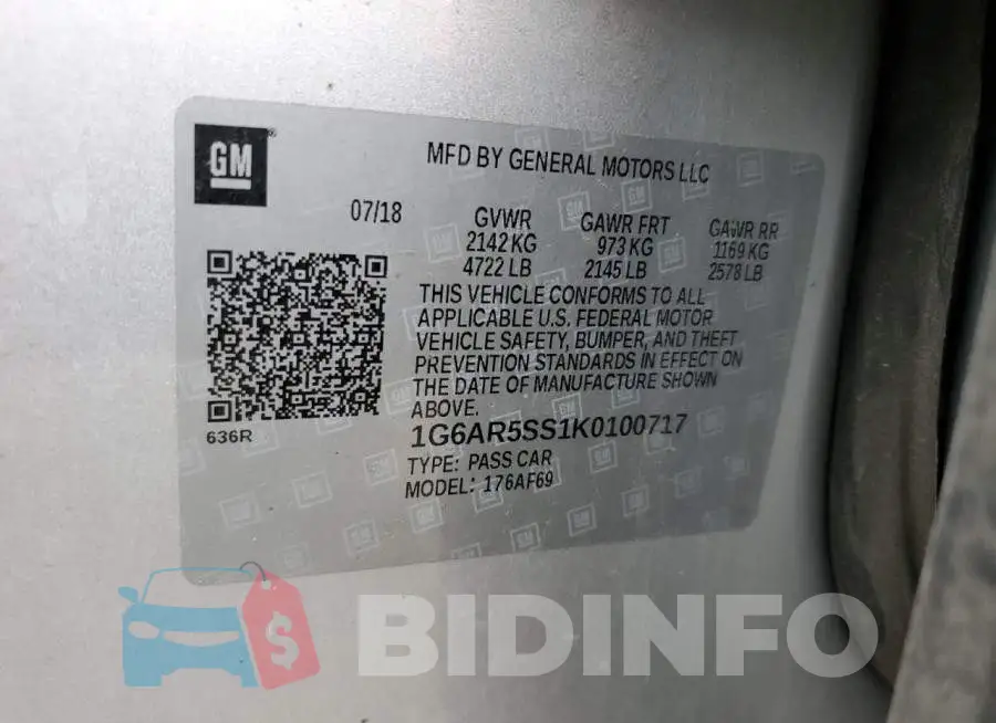 1G6AR5SS1K0100717 Photo# 13