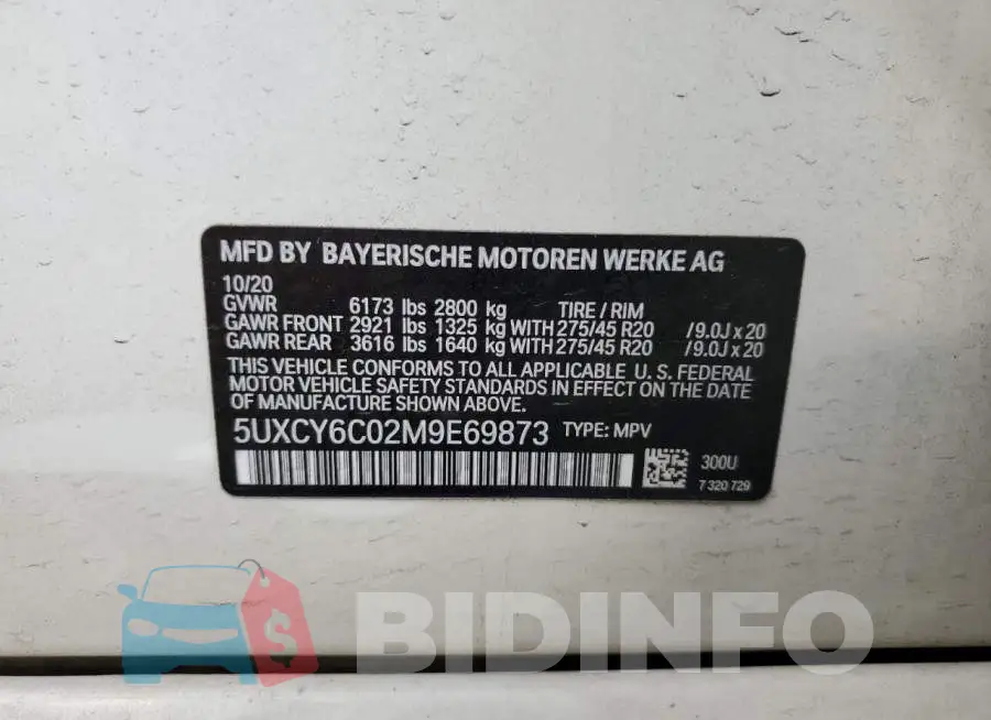 5UXCY6C02M9E69873 Photo# 13