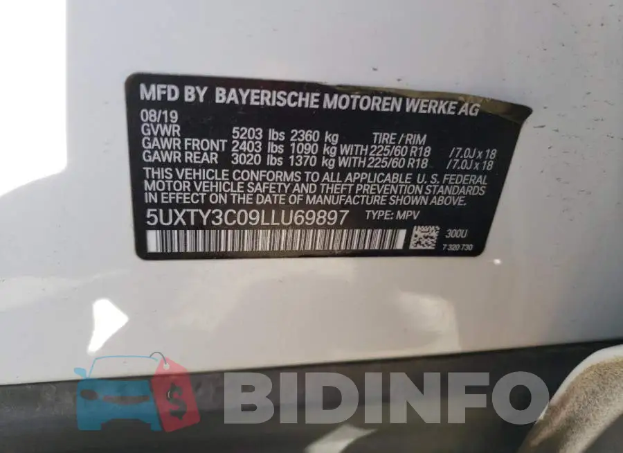 5UXTY3C09LLU69897 Photo# 13