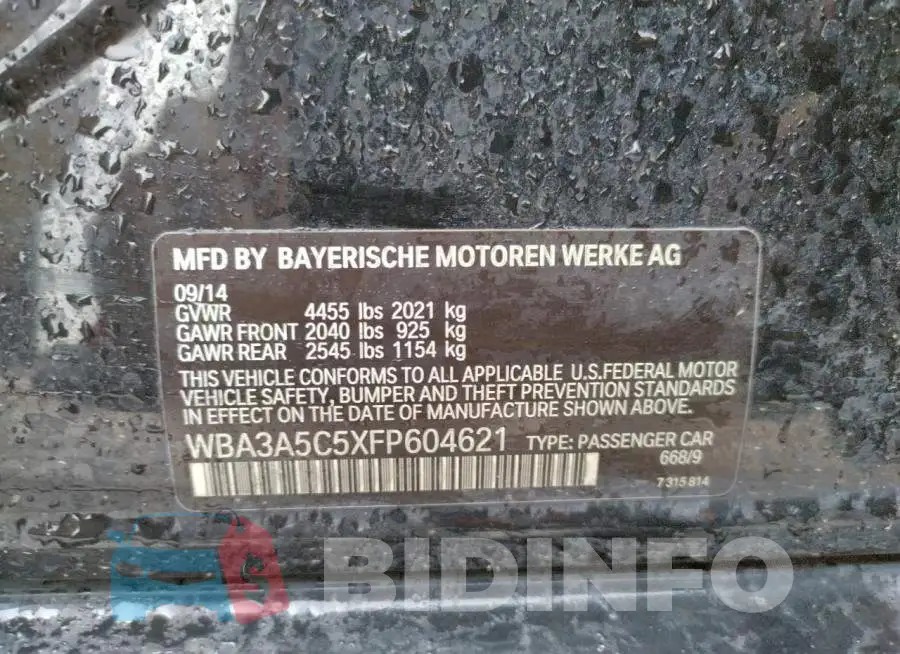 WBA3A5C5XFP604621 Photo# 12