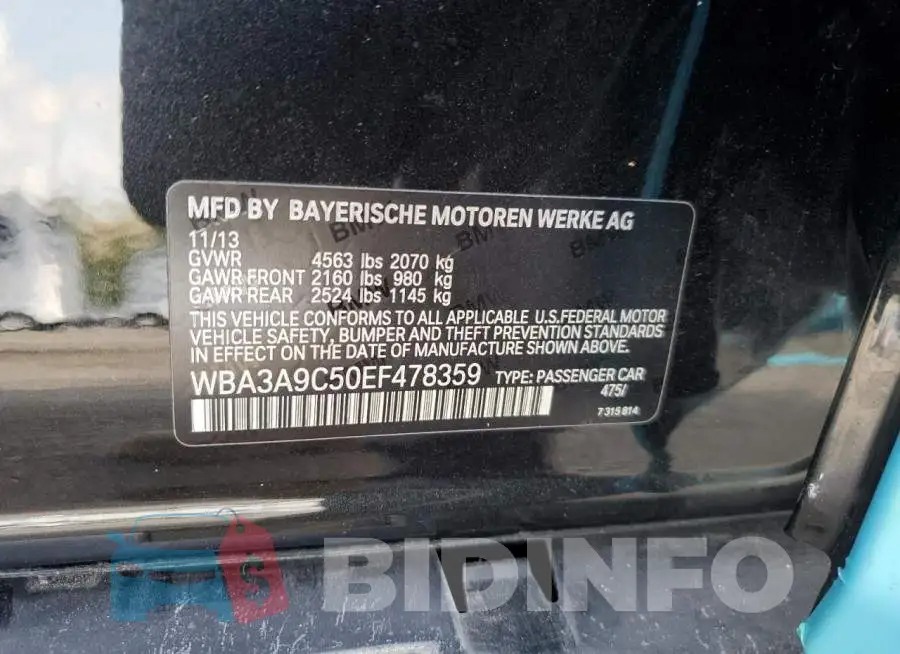 WBA3A9C50EF478359 Photo# 12