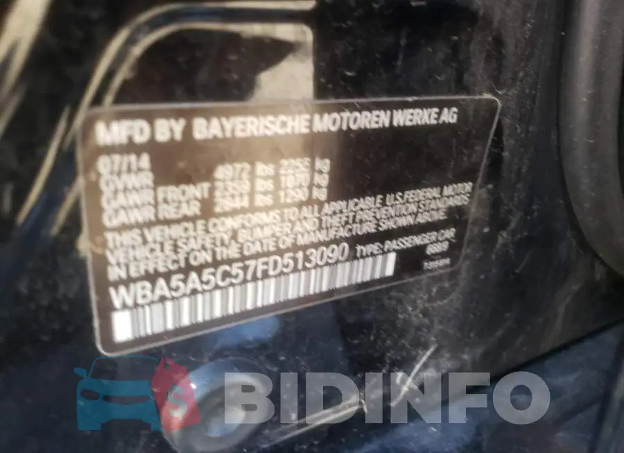 WBA5A5C57FD513090 Photo# 12