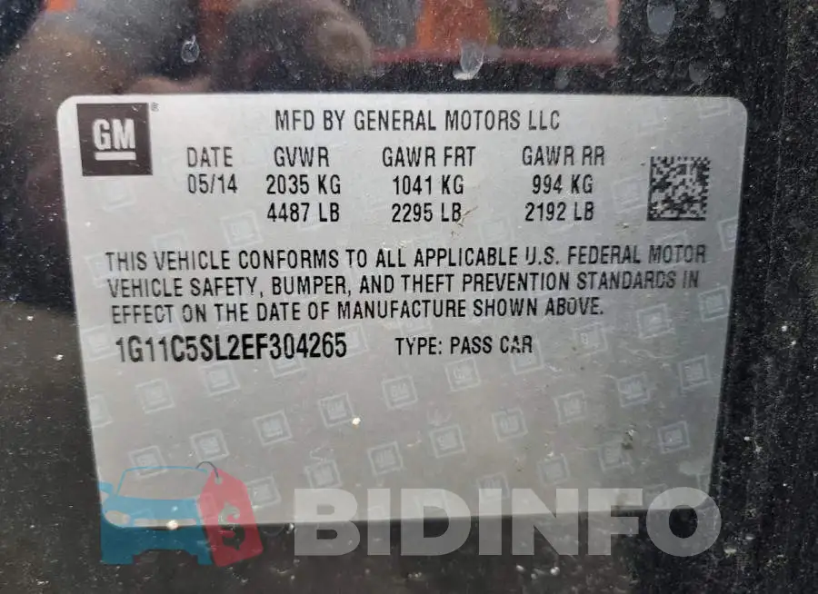 1G11C5SL2EF304265 Photo# 13