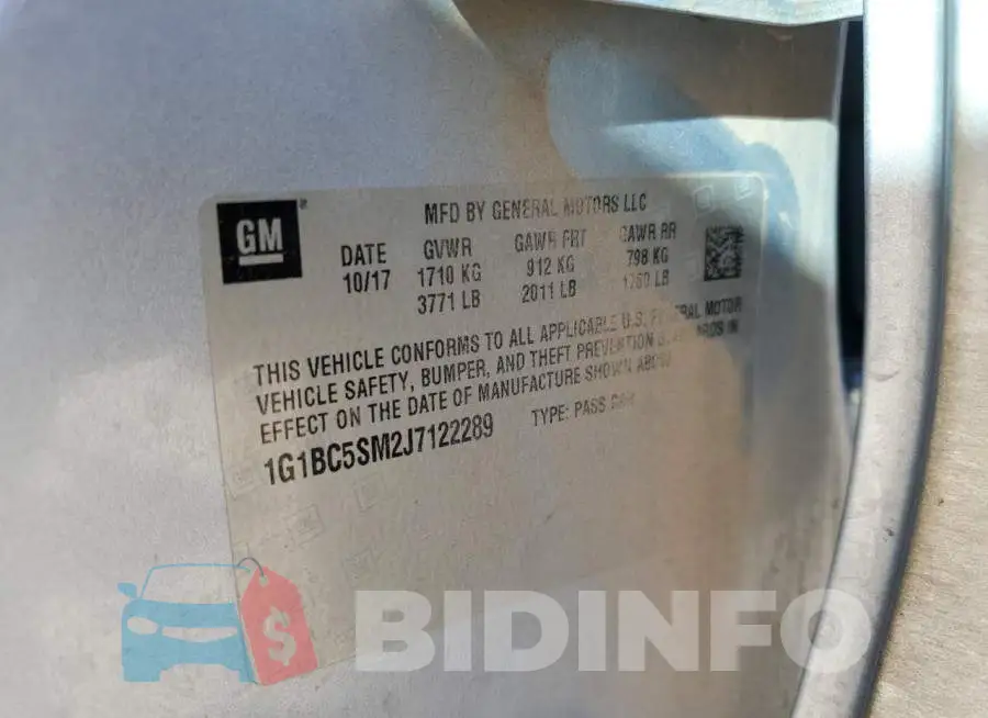 1G1BC5SM2J7122289 Photo# 12