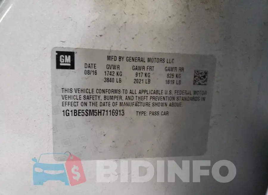1G1BE5SM5H7116913 Photo# 12