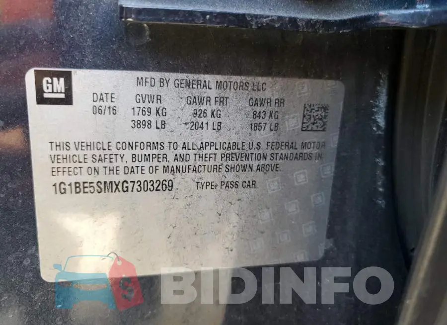 1G1BE5SMXG7303269 Photo# 12
