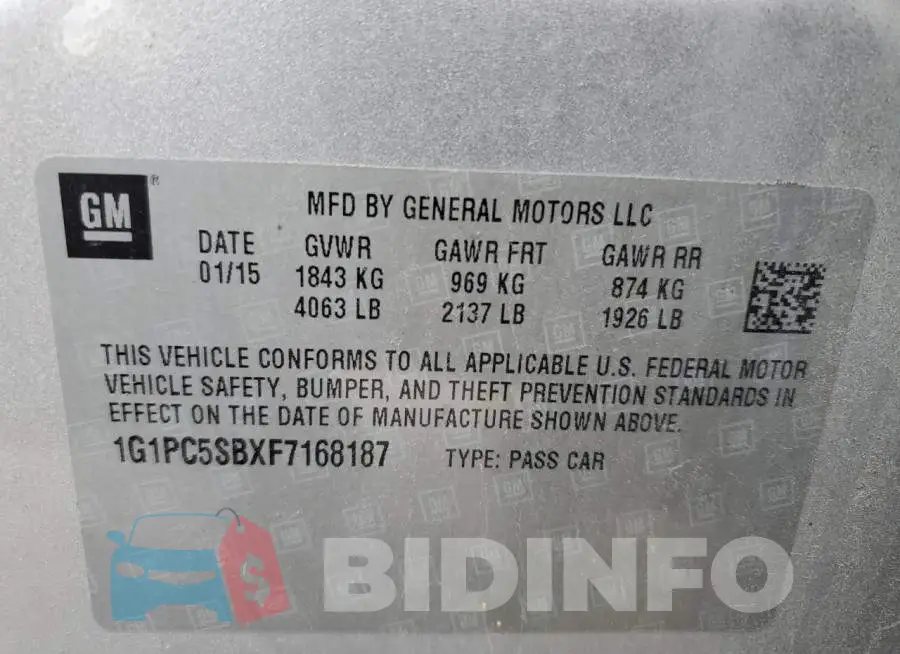 1G1PC5SBXF7168187 Photo# 10
