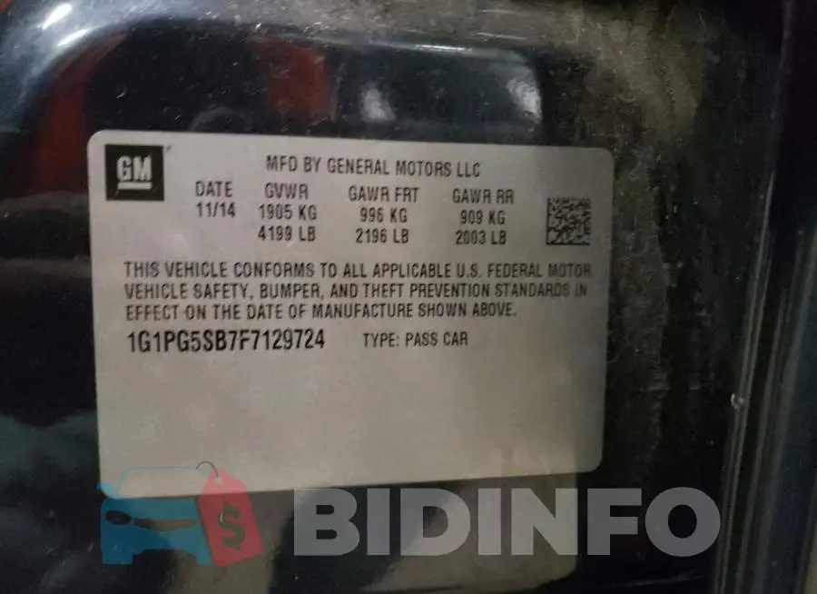 1G1PG5SB7F7129724 Photo# 12