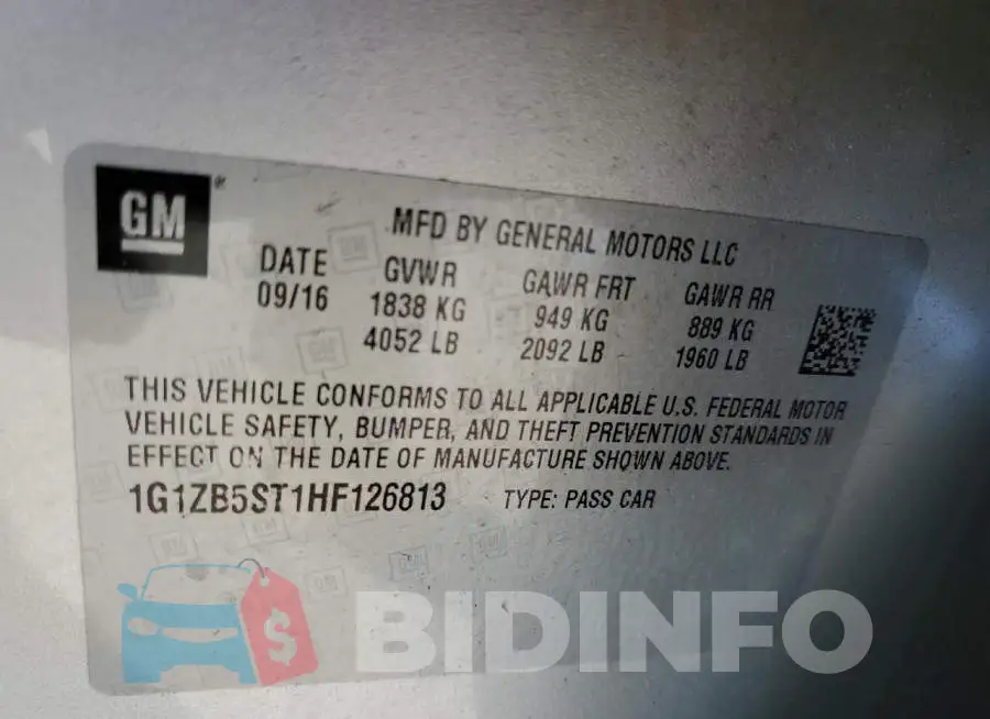 1G1ZB5ST1HF126813 Photo# 12