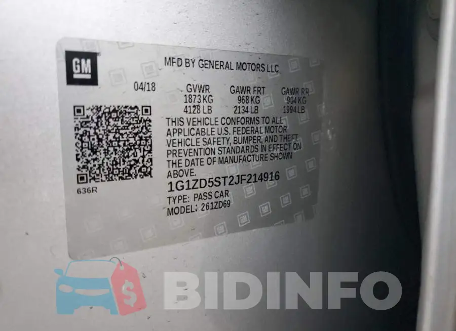 1G1ZD5ST2JF214916 Photo# 12