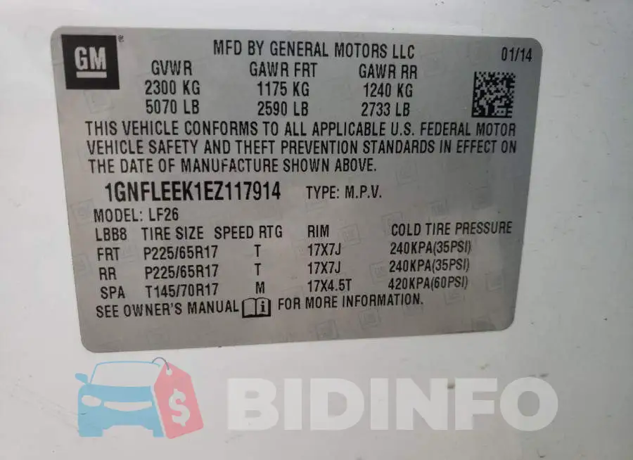 1GNFLEEK1EZ117914 Photo# 12