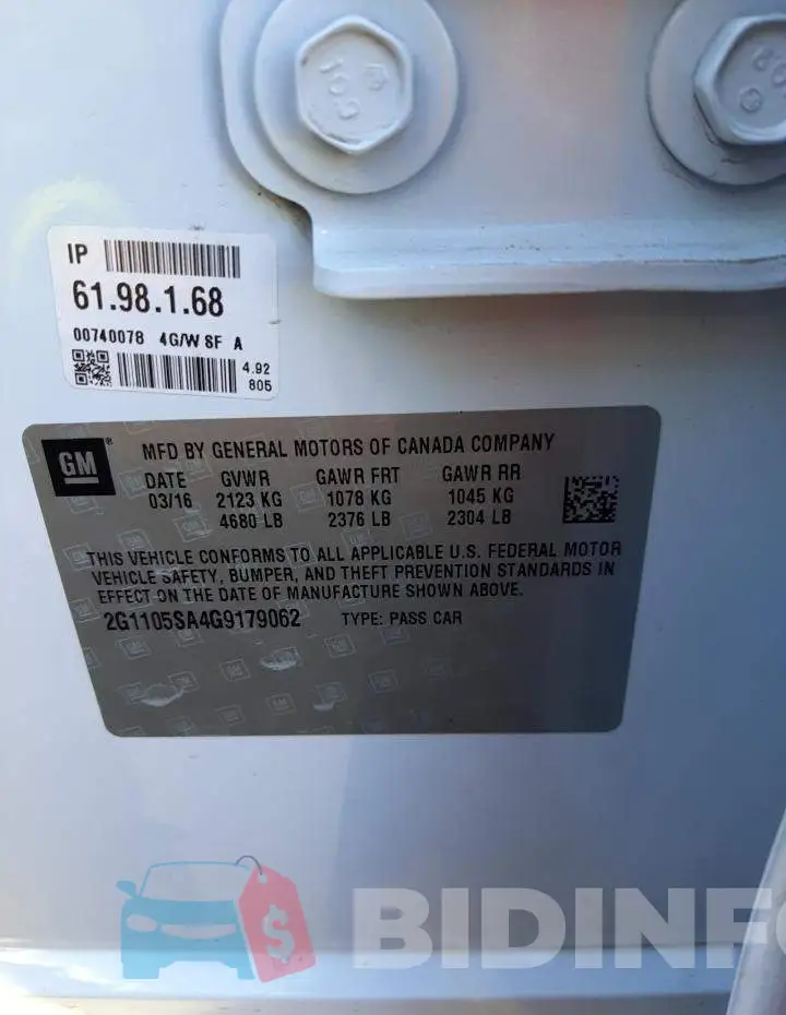 2G1105SA4G9179062 Photo# 10