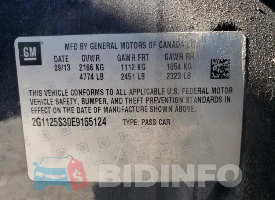 2G1125S30E9155124 Photo# 10