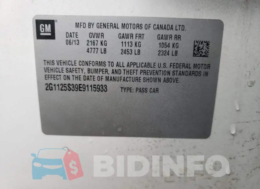 2G1125S39E9115933 Photo# 10
