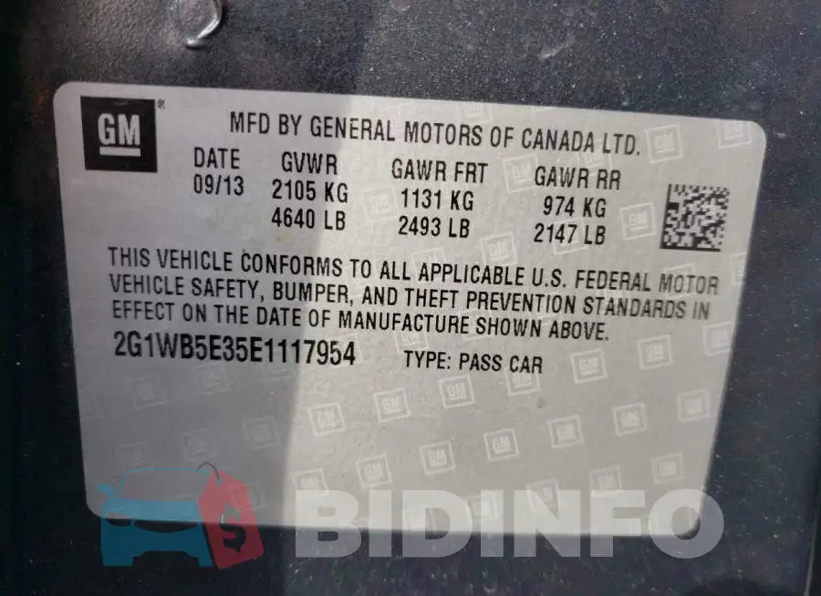 2G1WB5E35E1117954 Photo# 12